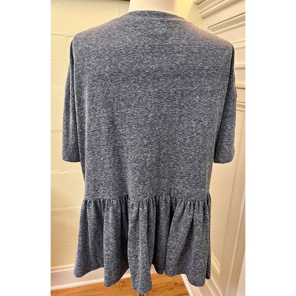 ASOS Women's Heathered  Gray Short Sleeve Shirt Blouse Size 6‎ - Picture 3 of 7